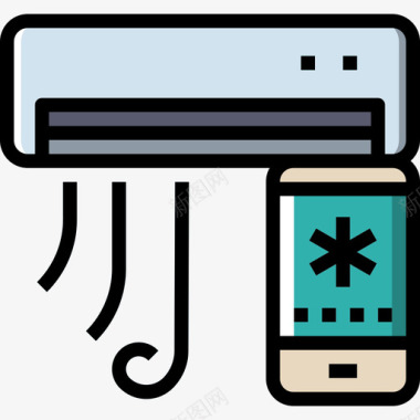 空调除臭剂空调互联网10线颜色图标图标