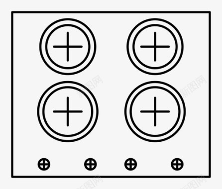 煤气炉灶电器烹饪图标图标