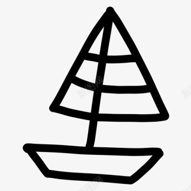 船涂鸦手绘图标图标