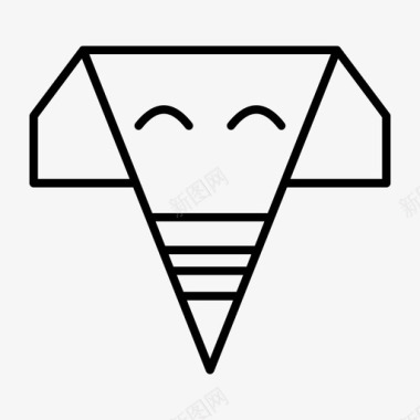 折纸象动物折纸图标图标