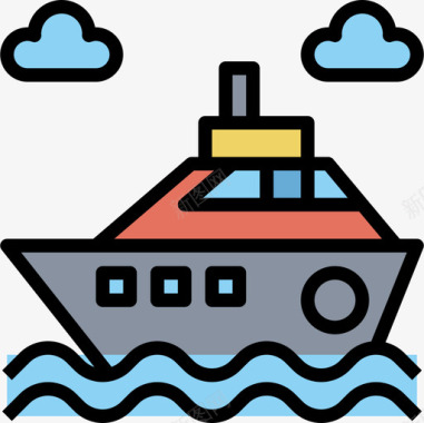 船现代都市2线性色彩图标图标