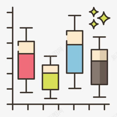 数据分析矢量插画股票数据分析12线性颜色图标图标