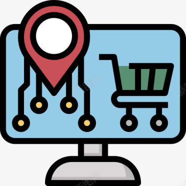 彩色水晶图标监视器gps导航7线性彩色图标图标