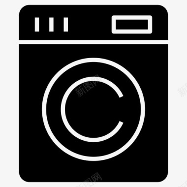 自动自动洗衣机布洗机电器图标图标
