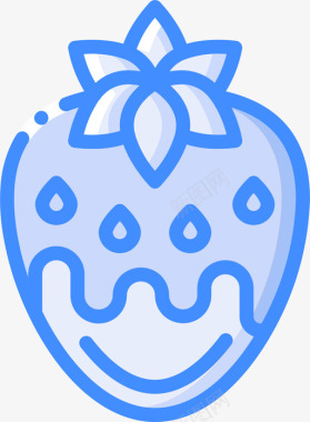 草莓情人节4蓝色图标图标