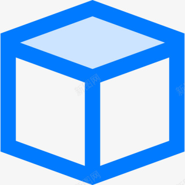立方体3d4蓝色图标图标