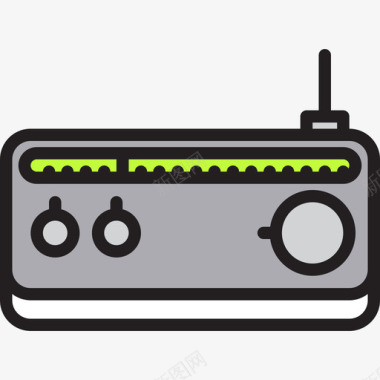 收音机复古小工具5线性颜色图标图标