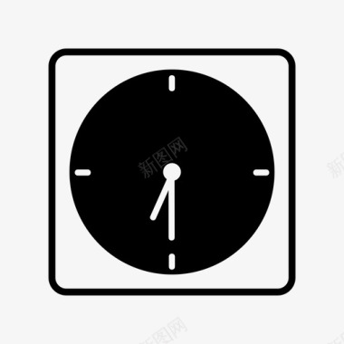 钟表正方形时间和日期图标图标
