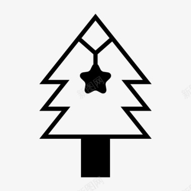 圣诞节圣诞树松树星星图标图标