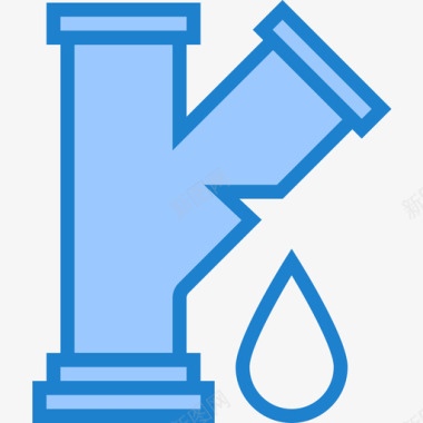 4K图标漏水水管工4蓝色图标图标