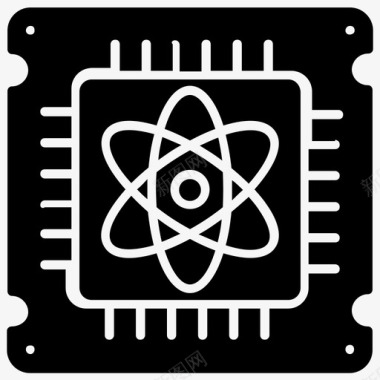 计算机滑块量子计算机计算机芯片量子计算图标图标