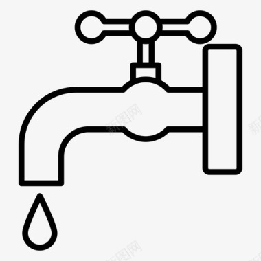 动感水流免抠水龙头浴室水龙头水流图标图标
