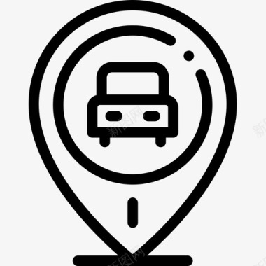公共交通标识汽车公共交通21直线图标图标