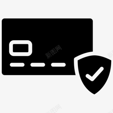 担保交易信用卡安全黑填充图标图标