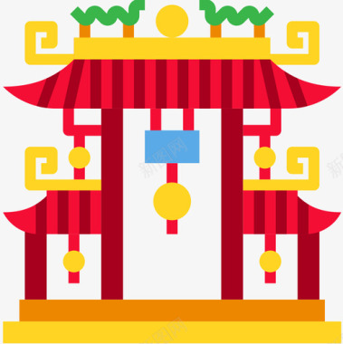 神龛中国传统2扁平图标图标