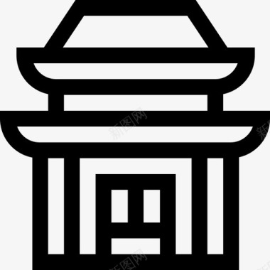 中国寺庙精神17直线图标图标