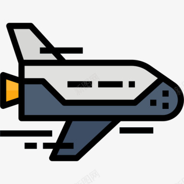 飞船背景宇宙飞船科学107线性颜色图标图标