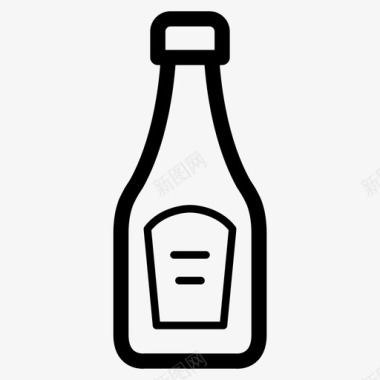 酱汁瓶食物厨房图标图标
