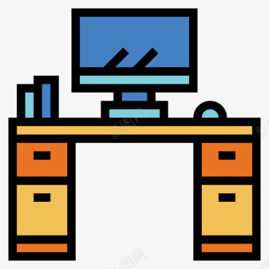 商务办公桌办公桌商务323线性颜色图标图标