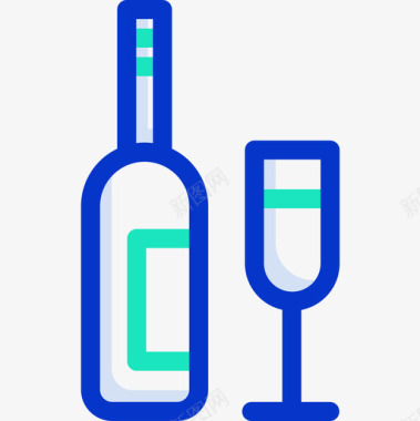 葡萄酒135号酒店轮廓颜色图标图标