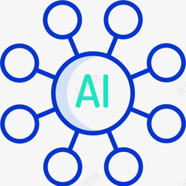 降低50人工智能50轮廓颜色图标图标