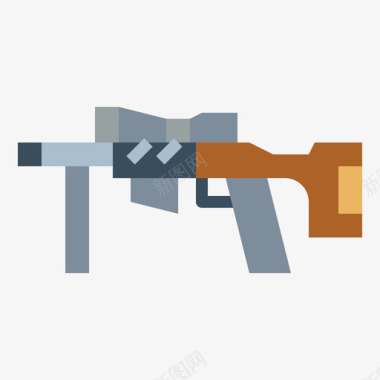 狙击手武器9扁平图标图标
