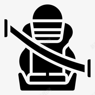 汽车座椅安全带乘客安全标志符号图标图标