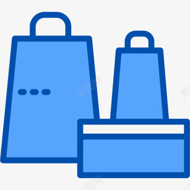 购物袋生活方式3蓝色图标图标