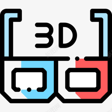 3d电视3d电影约会夜19色彩省略图标图标