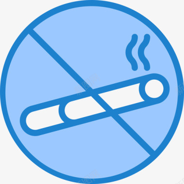 禁止吸烟健康护理27蓝色图标图标