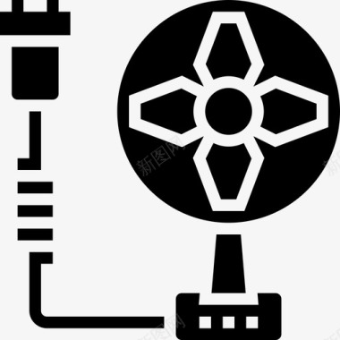 家用吹风机风扇家用电器11字形图标图标
