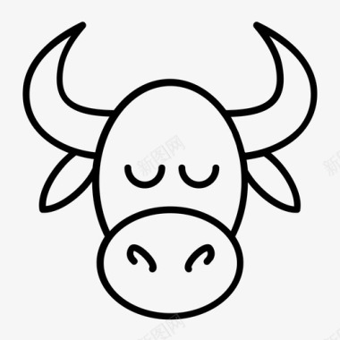公牛动物农夫图标图标