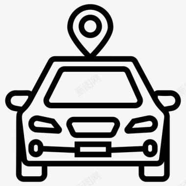 gps汽车跟踪器汽车定位汽车导航图标图标