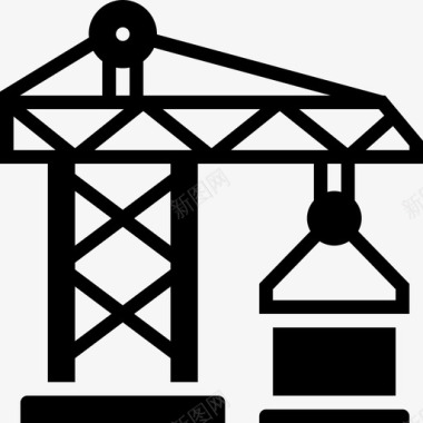 工程起重机工程43字形图标图标