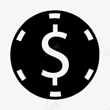 美元扑克筹码现金硬币图标图标