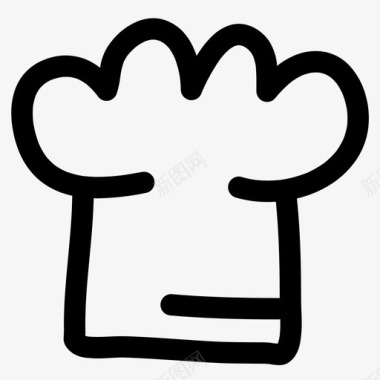 手绘玩具熊厨师帽厨师涂鸦图标图标