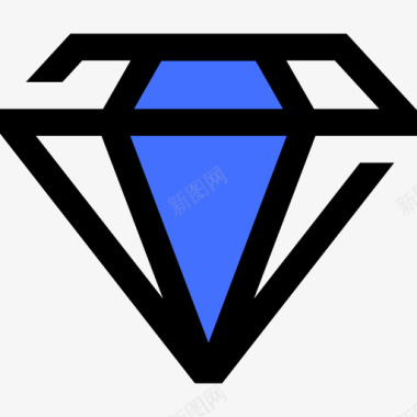 钻石商务358蓝色图标图标