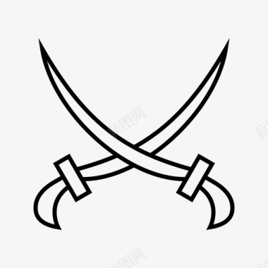 双剑阿拉伯剑十字剑图标图标