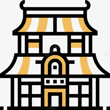 寺庙日本25黄影图标图标