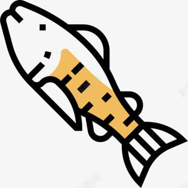 三文鱼健康食品18黄影图标图标