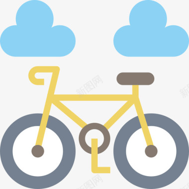 自行车现代城市1平铺图标图标