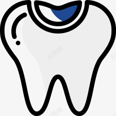 干净的牙齿牙齿牙齿护理13颜色缺失图标图标