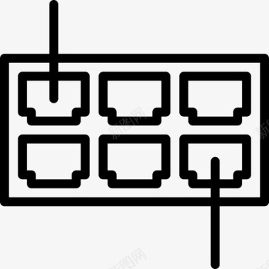 网络中心数据和网络中心4线性图标图标