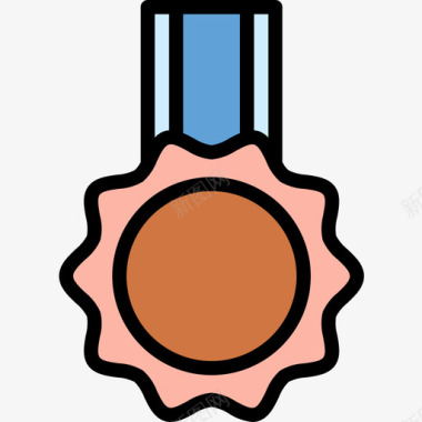 徽章徽章的社会奖章奖章和徽章12个直线颜色图标图标