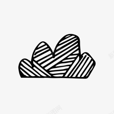 层云云积云雨云图标图标