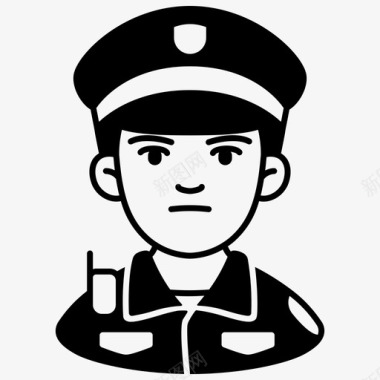 漫画人物设计警察头像警察男性图标图标