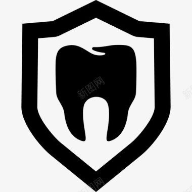 牙齿保护牙科安全图标图标