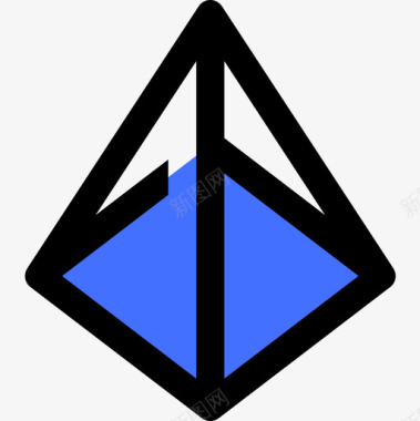 金字塔创意8蓝色图标图标