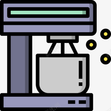 牛油面包搅拌机面包房100线性颜色图标图标