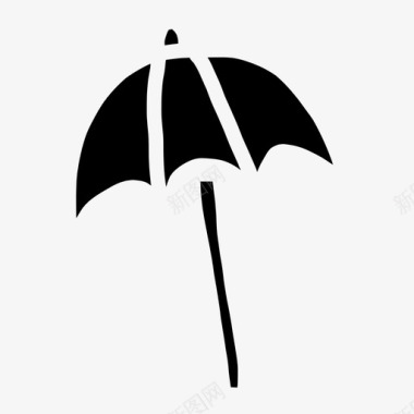 雨伞涂鸦手绘图标图标